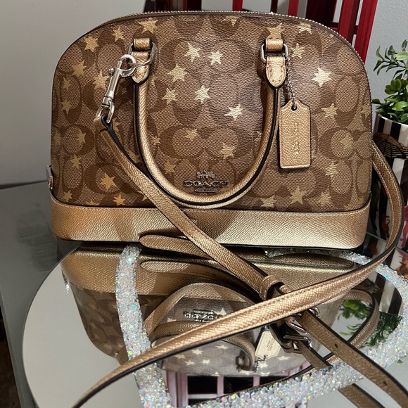 Coach Handbags - NEW! COACH MINI SIERRA SATCHEL IN SIGNATURE CANVAS WITH POP STAR PRINT!